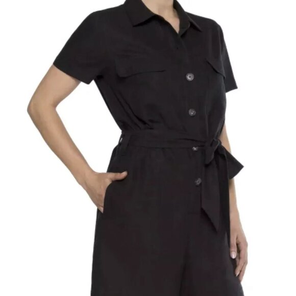 Matty M Pants - Matty M Women's Size XL Black Linen Blend Shorts Romper NWT